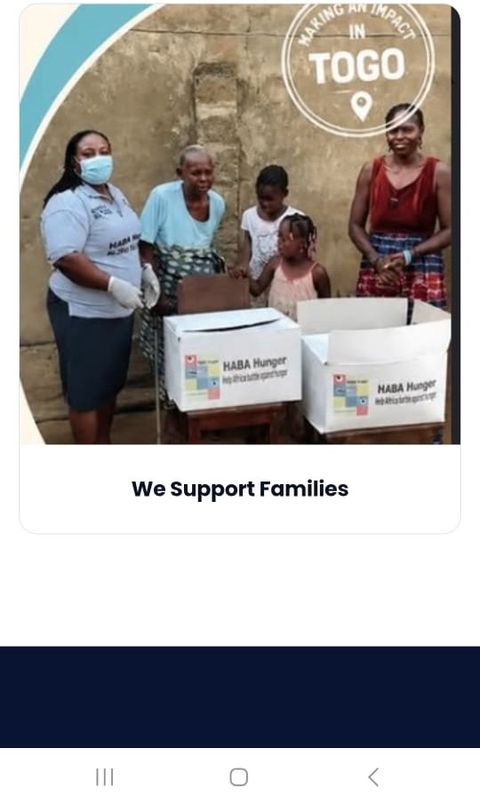 HABA Hunger emergency food relief package being handed to a displaced family in East Africa